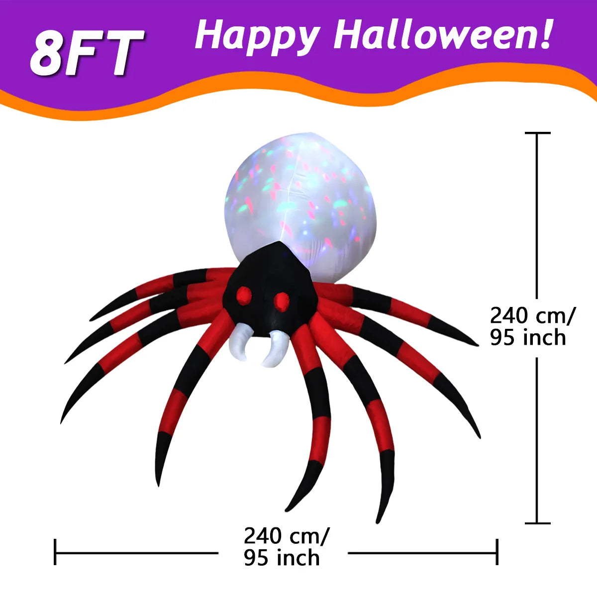 1pc Halloween Inflatables Outdoor Decorations Inflatable Yard Decoration with Build-in LEDs Blow Up Pumpkin for Halloween Party