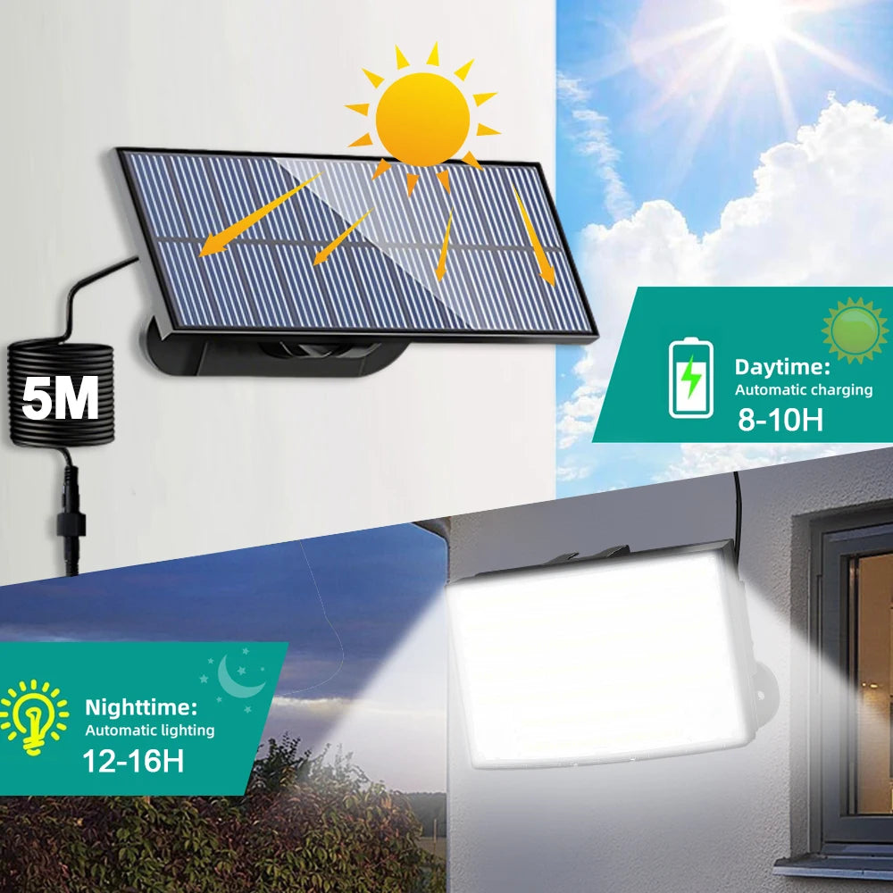 Solar Lights Outdoor Garden 200/288LED Solar Security Light Motion Sensor 3 Mode Waterproof Solar Powered Flood Lamp Yard Garage