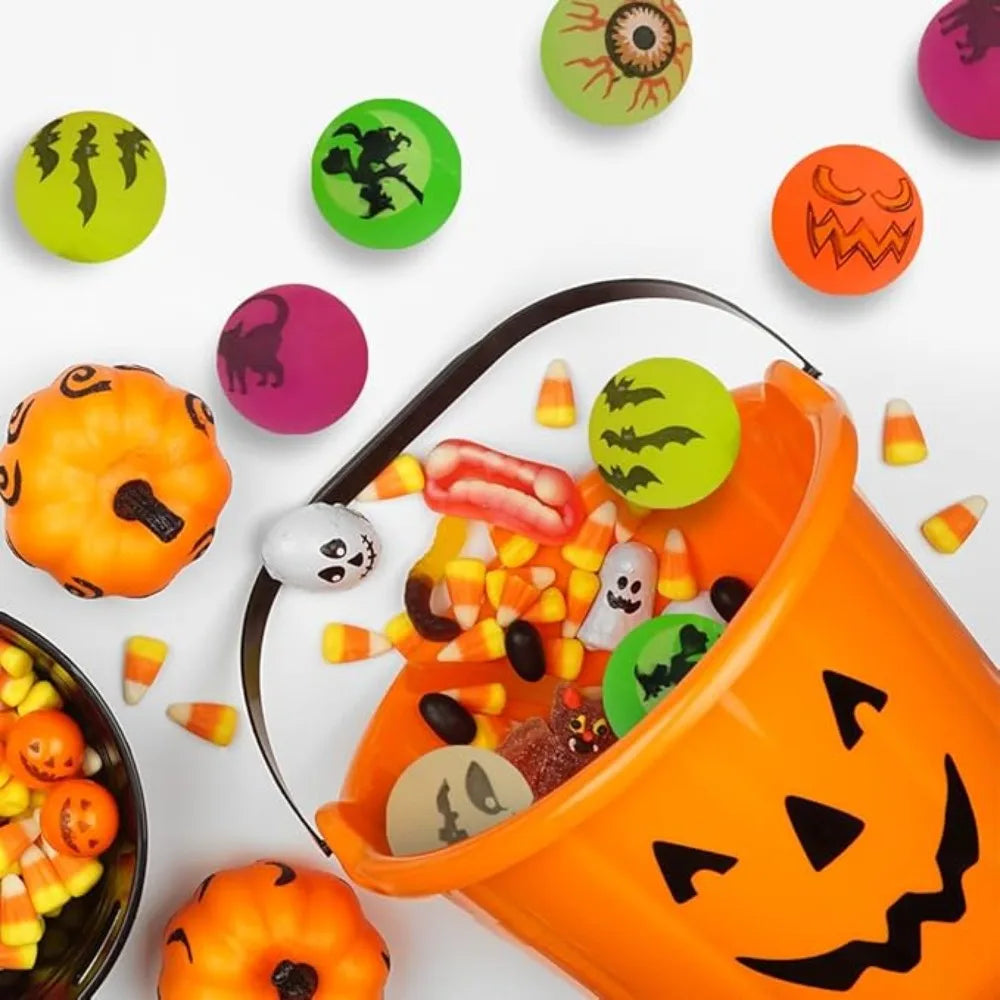 1/200Pcs Halloween Bouncing Balls Glow in The Dark Bouncy Toys Balls Halloween Theme Designs Party Supplies goodie bag fillers