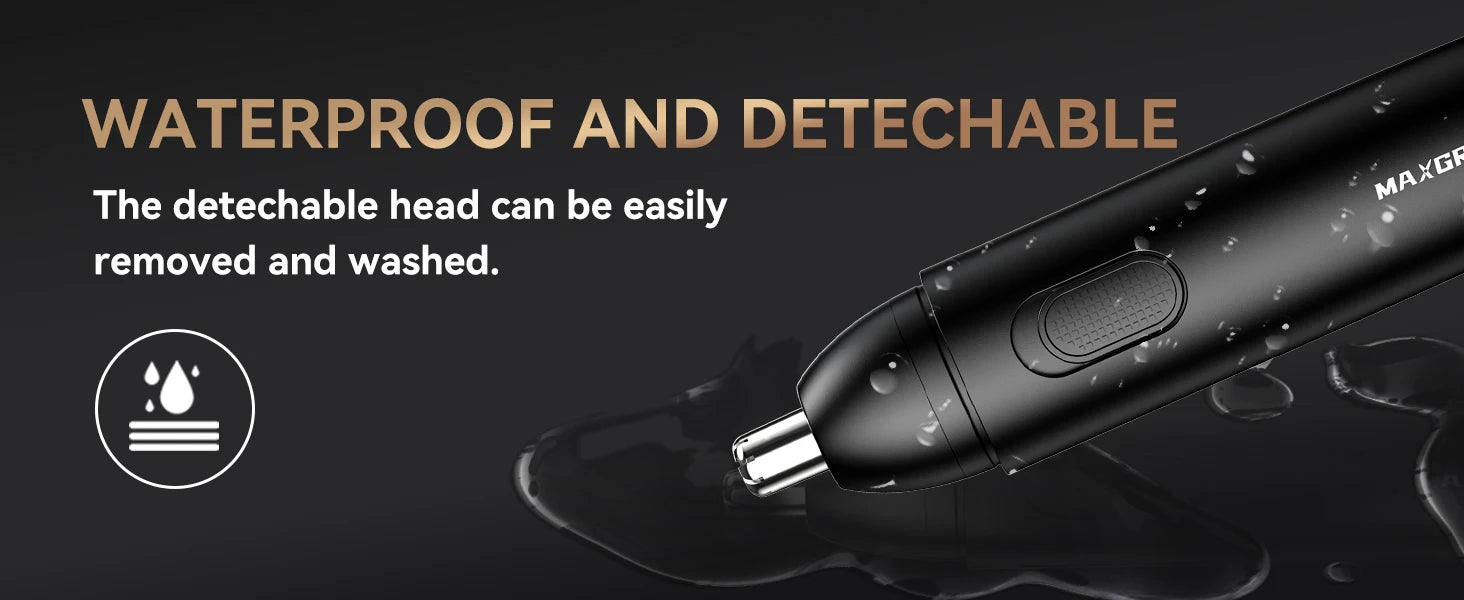 MAXGROOM Nose Hair Trimmer for Men Rechargeable 360 Rotating Dual-Blade Electric Shaver Eyebrows Nose Hair Trimmer Painless Safe