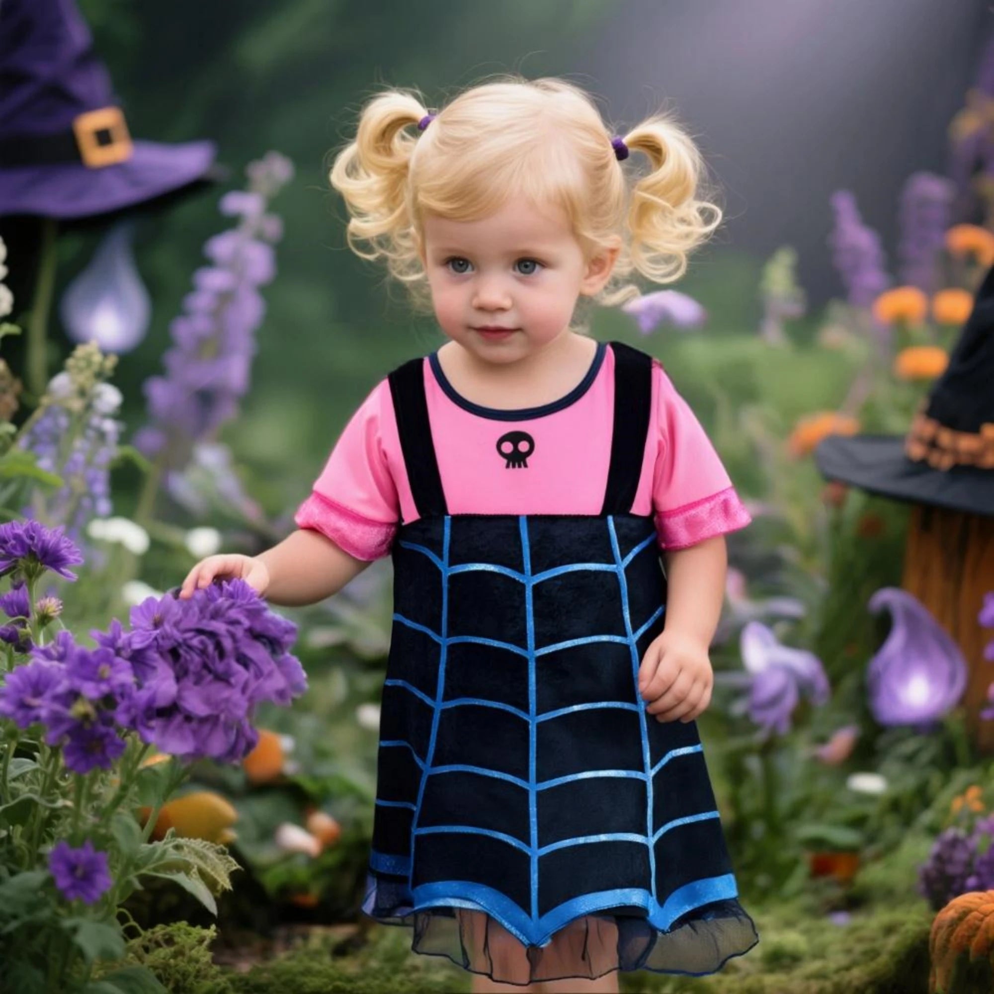 Vampirina Cosplay Dress Girl Kids Princess Clothes Charms Dress Up Christmas Halloween Costume Children Carnival Party
