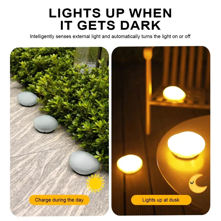 LED Solar Stone Lights Outdoor Waterproof Solar Powered Rock Light,Outdoor Landscaping Spotlights Solar Garden Yard Decor Lamp