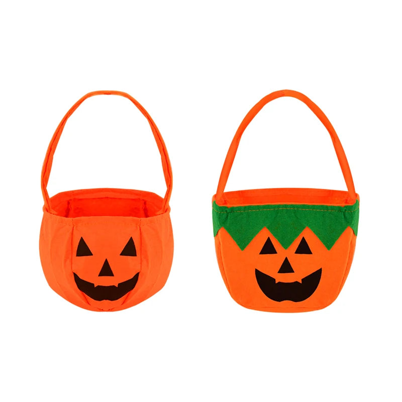 Halloween Pumpkin Candy Gift Bag With Handheld Cloth Pumpkin Cookie Snack Bags Halloween Party Decor Kids Favors Trick Or Treat