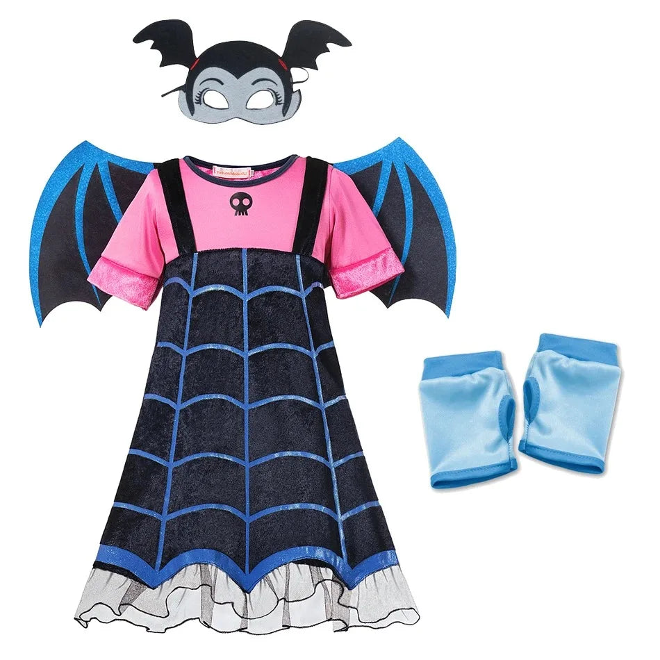Vampirina Cosplay Dress Girl Kids Princess Clothes Charms Dress Up Christmas Halloween Costume Children Carnival Party