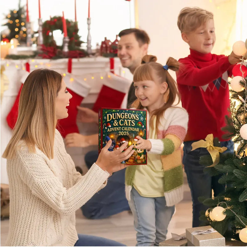2025 Dungeons & Cats Advent Calendar Doll Christmas Atmosphere Decorative Gifts New Year 24 Days Countdown Surprise Blind Box