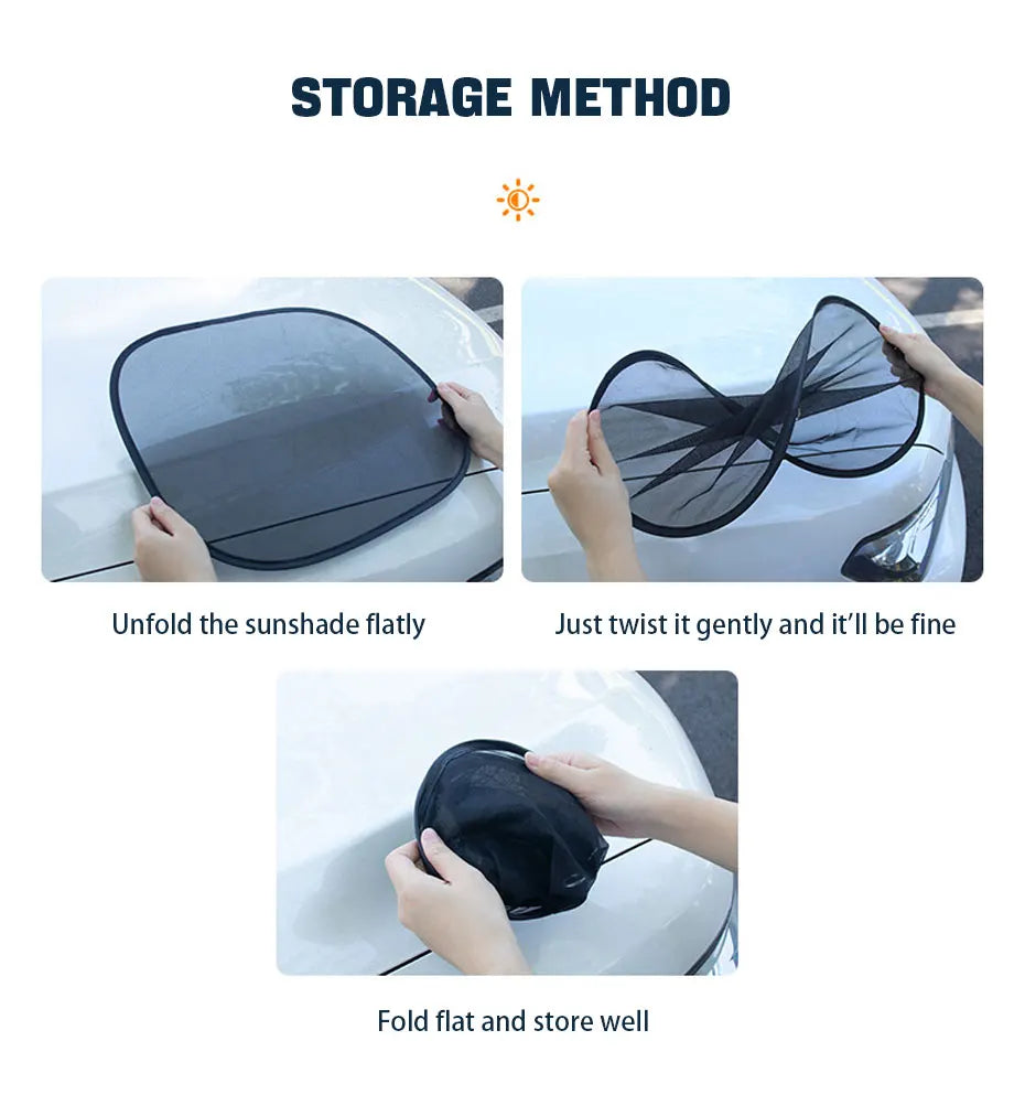 SEAMETAL 2PCS Car Window Sunshade Cover Sun Shield UV Protection Auto Front Rear Black Window Curtain Summer Car Accessories