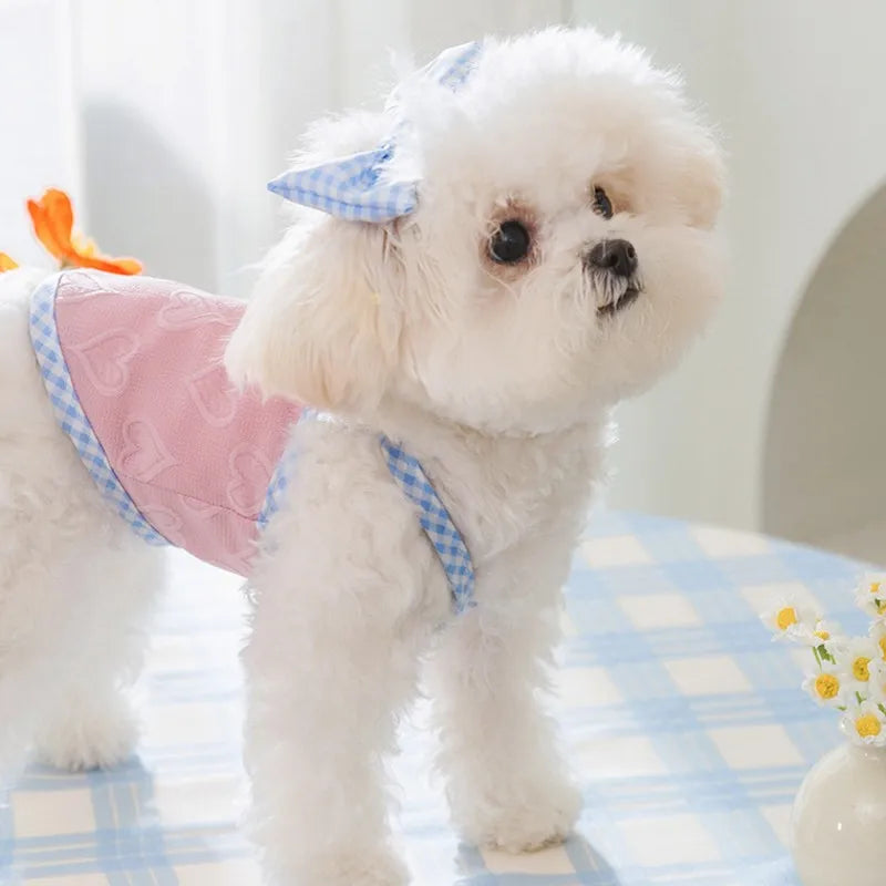 Puppy Summer Clothes Suspender Vest for Small Dogs 2025 Dog Clothing Chihuahua Dog Cooling Vest Love Relief Girls Dog T-Shirt