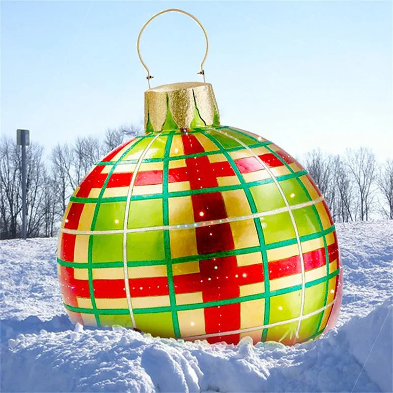 2024 Christmas 60cm Outdoor Inflatable Ball PVC Giant Big Ball Tree Ornament Outdoor Toy Ball Christmas Gift Ornament  2025