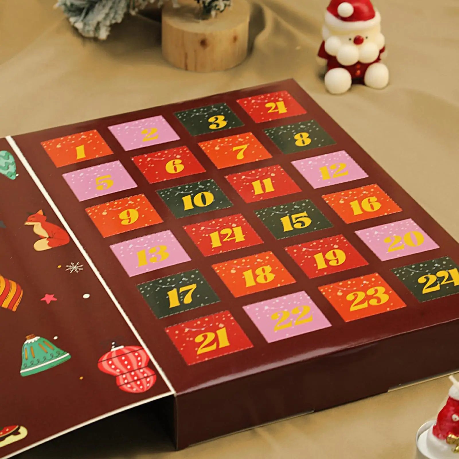 24 Days Refillable Christmas Advent Calendar with Treat Boxes, Holiday Countdown for Home Decor & Family Activities for Kids