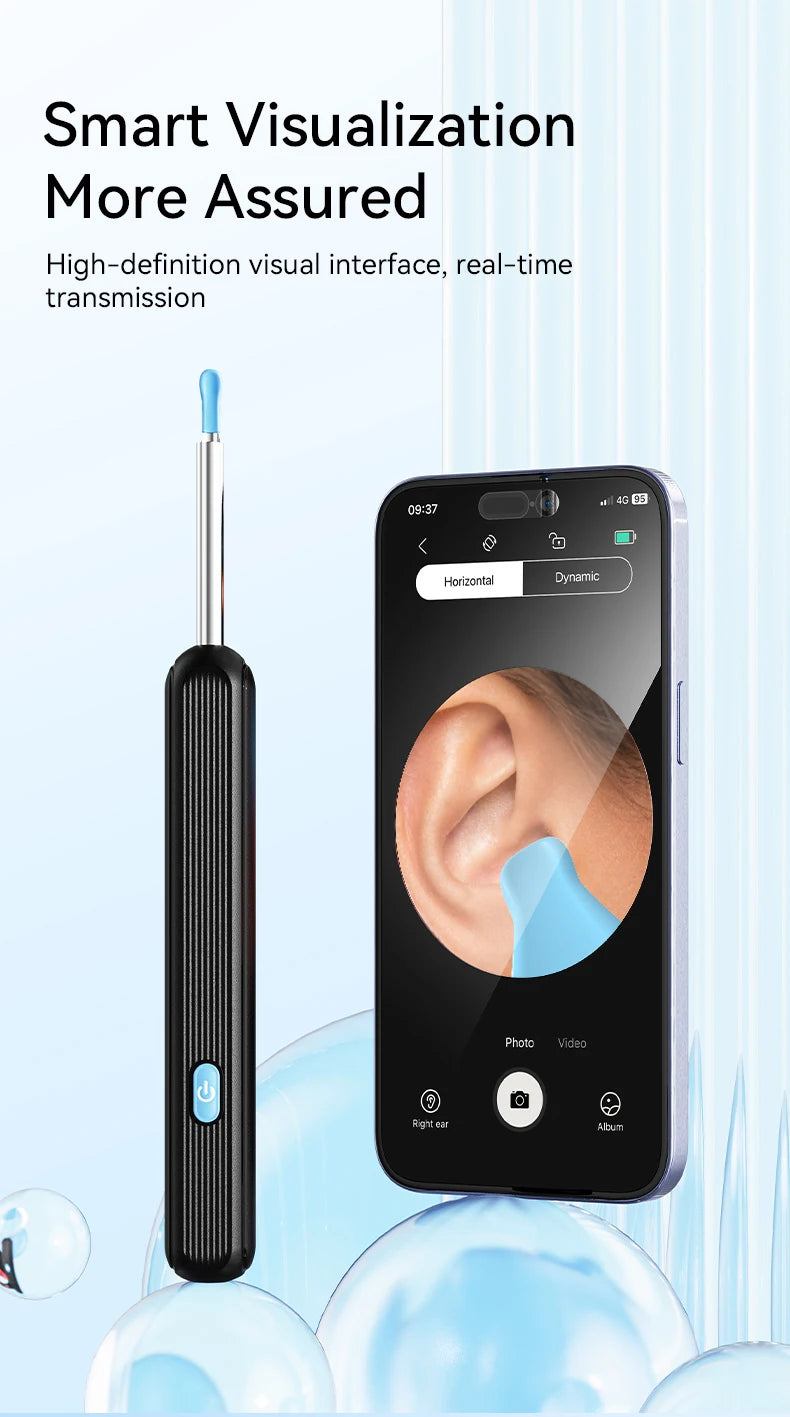 Ear Cleaner High Precision Ear Wax Removal Tool with Camera with LED Light Wireless Cleaner Smart Ear Cleaning Kit Health Care