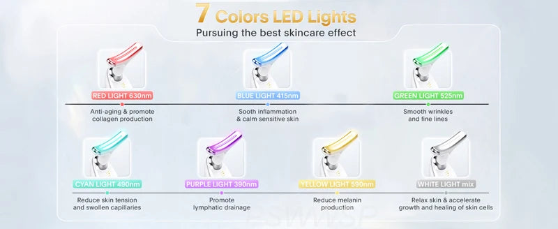EMS Neck Facial Massager Lift Seven Colours LED Photon Therapy Vibration Face Beautify Anti Wrinkles Tightening Skin Care Device