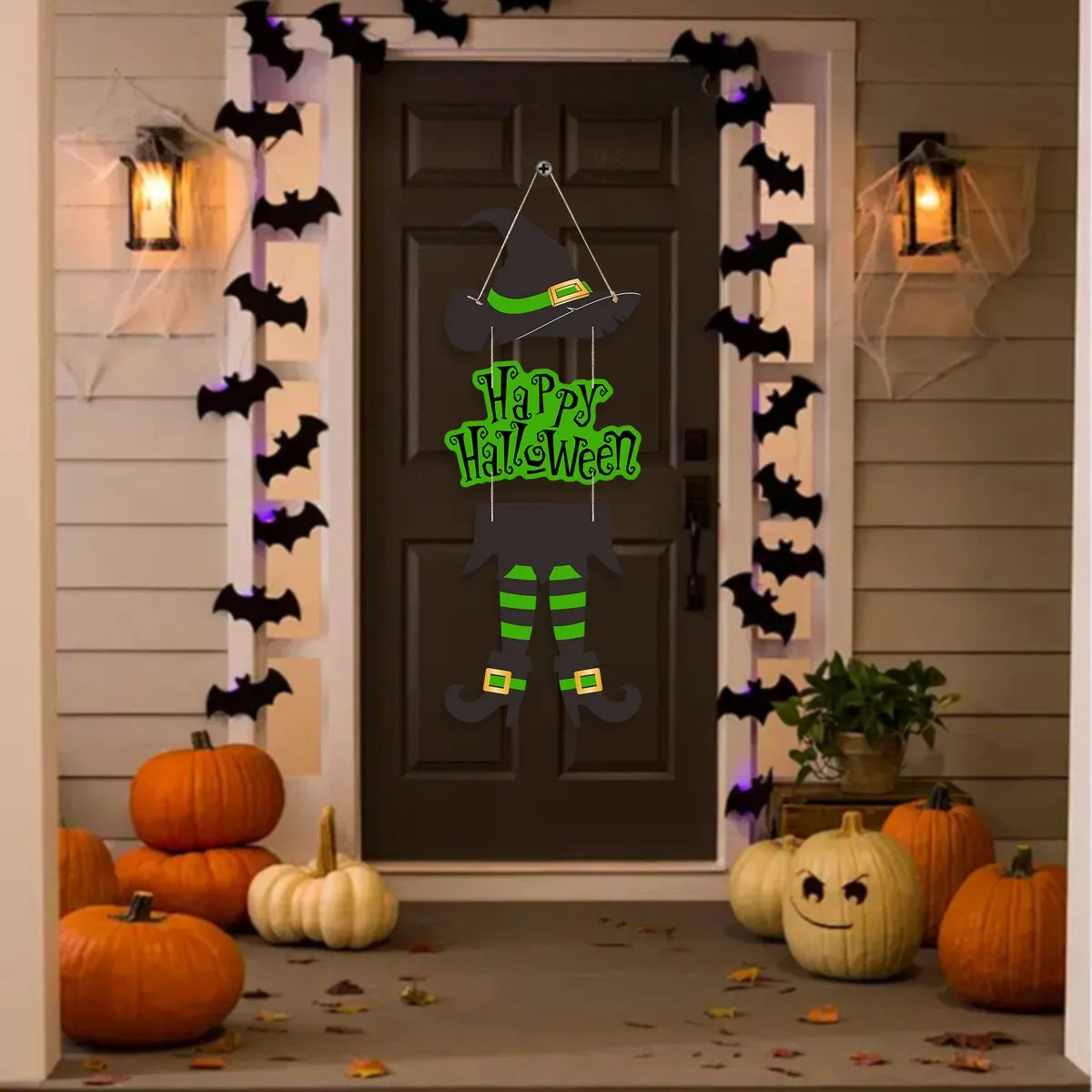 Halloween Witch Leg Hat Door Sign Ghost Festival Party DIY Door Pendant Trick Or Treat Kids Favors Happy Halloween Day 2025