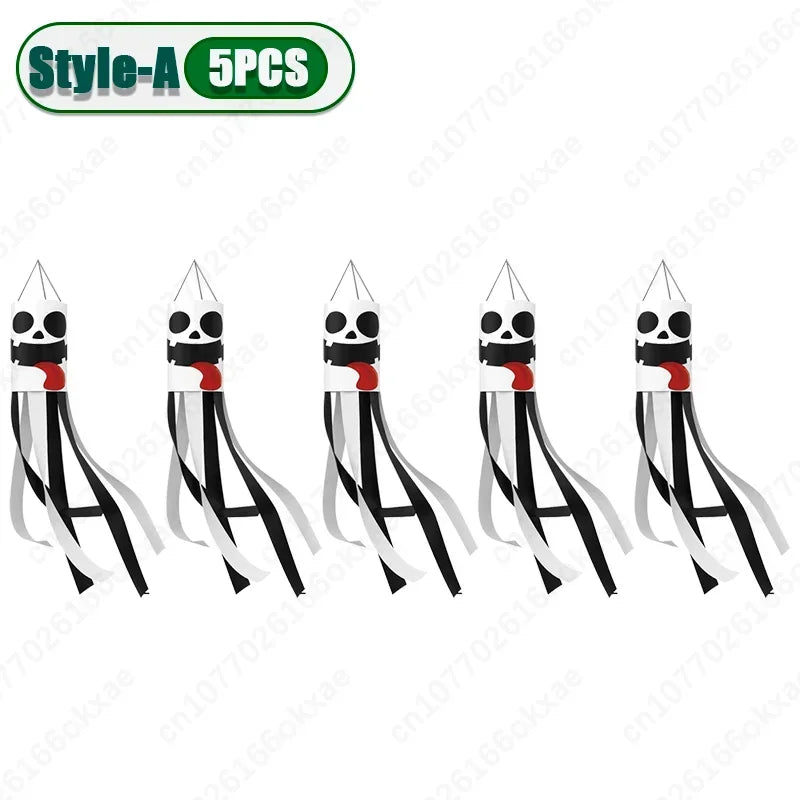 20PCS New Halloween Ghost Windsock Flag Waterproof Ghost Flag Patio Party Decoration Ghost Festival Outdoor Decoration Supplies