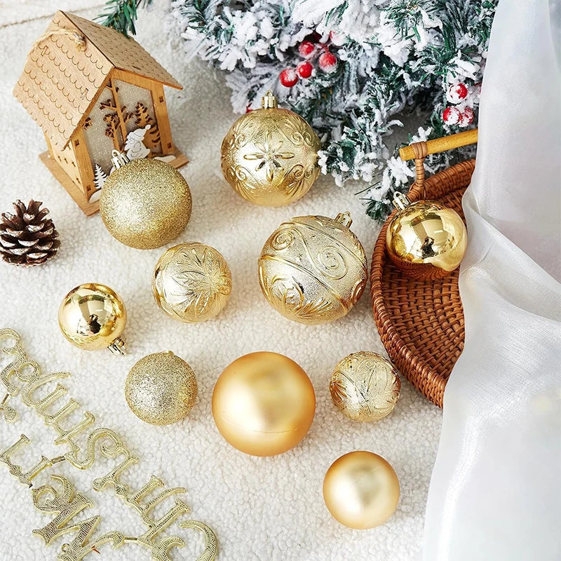Christmas Ball Ornaments 30Pcs of 4/6/8CM Shatterproof Plastic Christmas Ball Xmas Tree Hanging Decor for Home New Year Decor