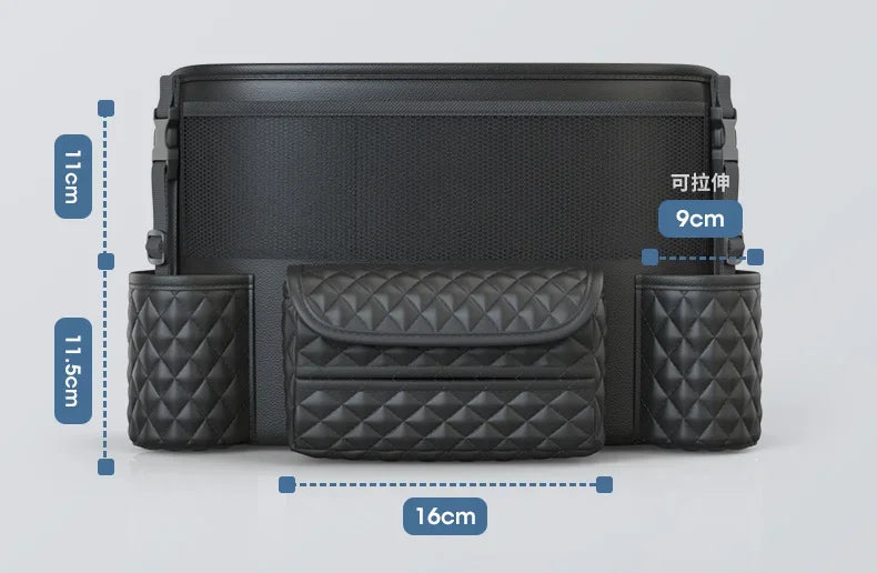 Leather Car Seat Middle Hanger Storage Bag Luxury Auto Handbag Holder Between Seats Tissue Water Cup Pockets Stowing Tidying