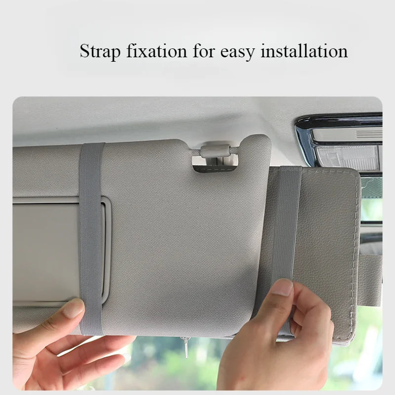 Car Sun Visor Bill Pen Business Card Holder CD DVD Organizer Storage Box Sunglasses Clip Stowing Tidying Car Accessories