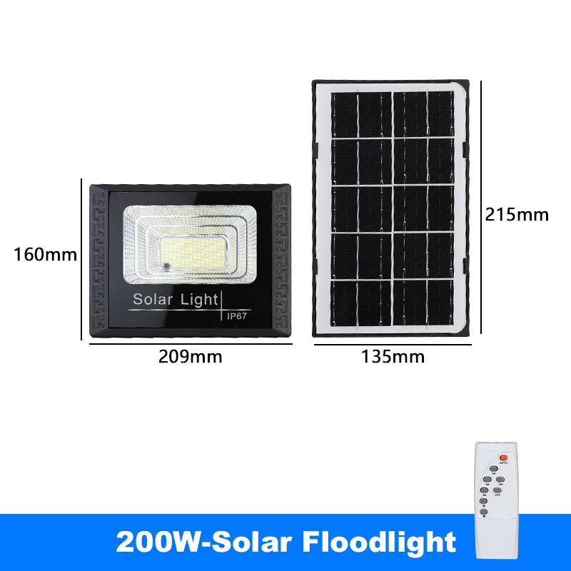 Outdoor Solar Lamps LED Lights Garden Lighting Floodlight IP67 Waterproof Stairs Wall Solar Light Dimming remote Control 3 model