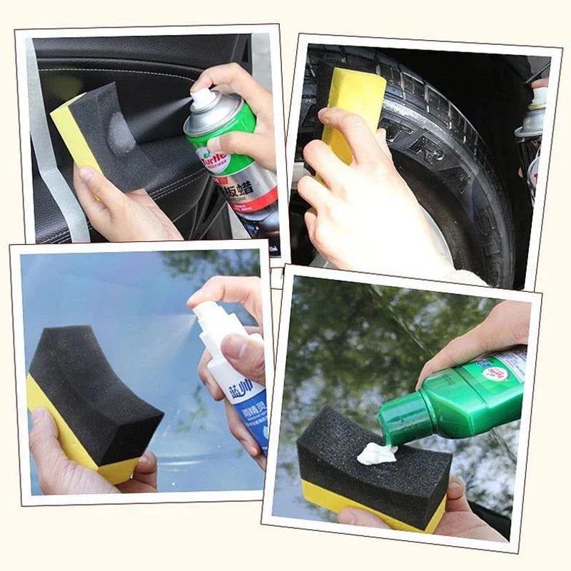 10pcs Auto Cleaning Sponge Brush Set for Car Wheel Tire Wash Wipe Water Suction Sponge Pad Wax Polishing Tyre Brushes Tools