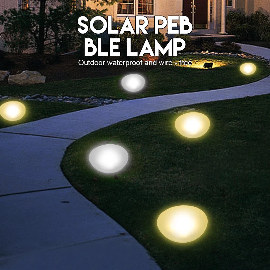 LED Solar Stone Lights Outdoor Waterproof Solar Powered Rock Light,Outdoor Landscaping Spotlights Solar Garden Yard Decor Lamp
