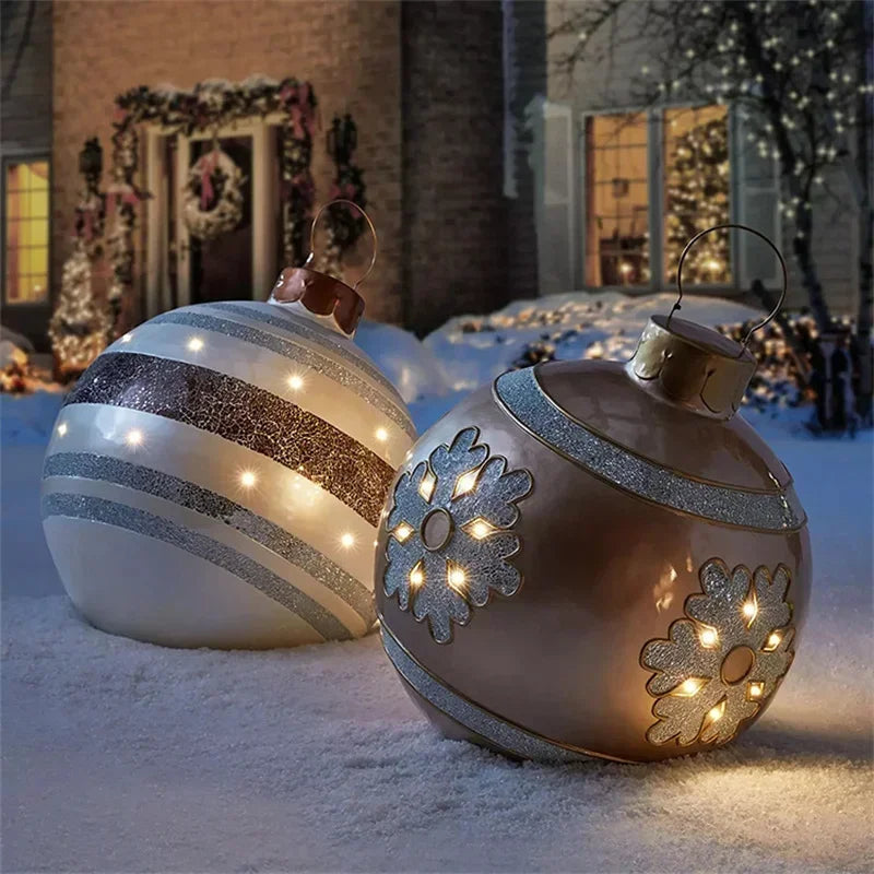 2024 Christmas 60cm Outdoor Inflatable Ball PVC Giant Big Ball Tree Ornament Outdoor Toy Ball Christmas Gift Ornament  2025