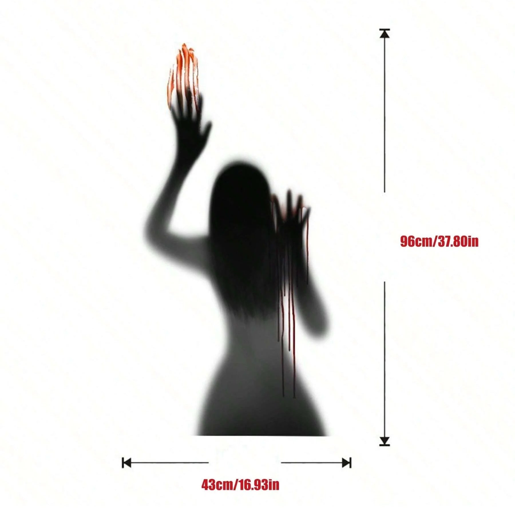 1pc Halloween Horror Female Ghost Blood Hand Wall Stickers for Halloween Party Glass Window DIY Backdrop Decorative Wall Sticker