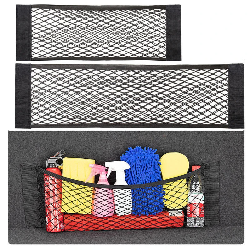 Car Back Rear Trunk Bag Organizer Mesh Net Auto Seat Back Storage Bag Pocket Universal Car Stowing Tidying Elastic String Net