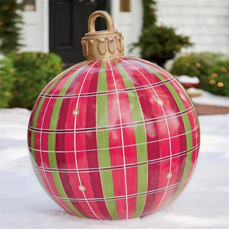 2024 Christmas 60cm Outdoor Inflatable Ball PVC Giant Big Ball Tree Ornament Outdoor Toy Ball Christmas Gift Ornament  2025