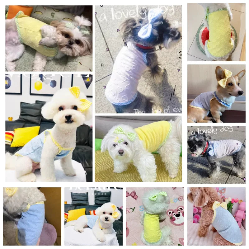 Puppy Summer Clothes Suspender Vest for Small Dogs 2025 Dog Clothing Chihuahua Dog Cooling Vest Love Relief Girls Dog T-Shirt