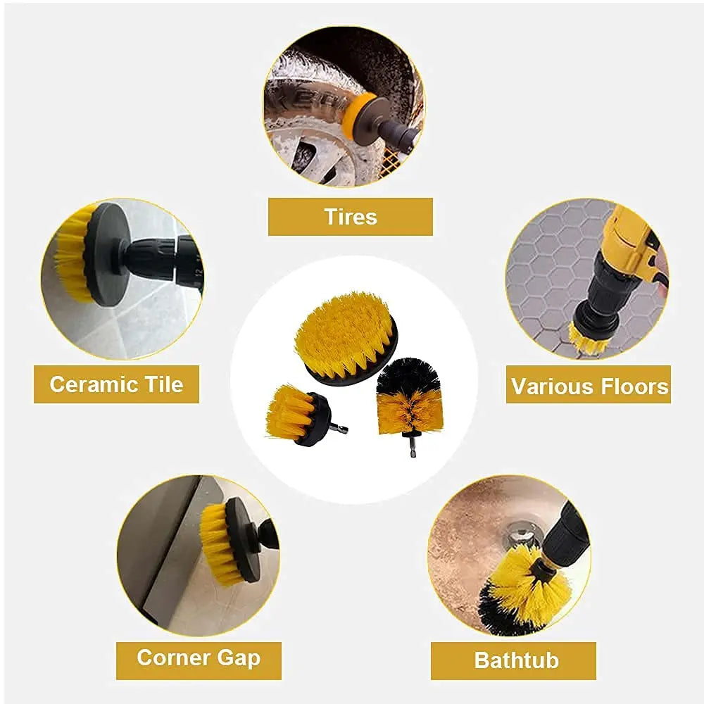 ANBOO 26 Pcs Car Cleaning Brush Detailing Brush Set Drill Brush Attachment for Car Interior Exterior Leather Air Vents Clean