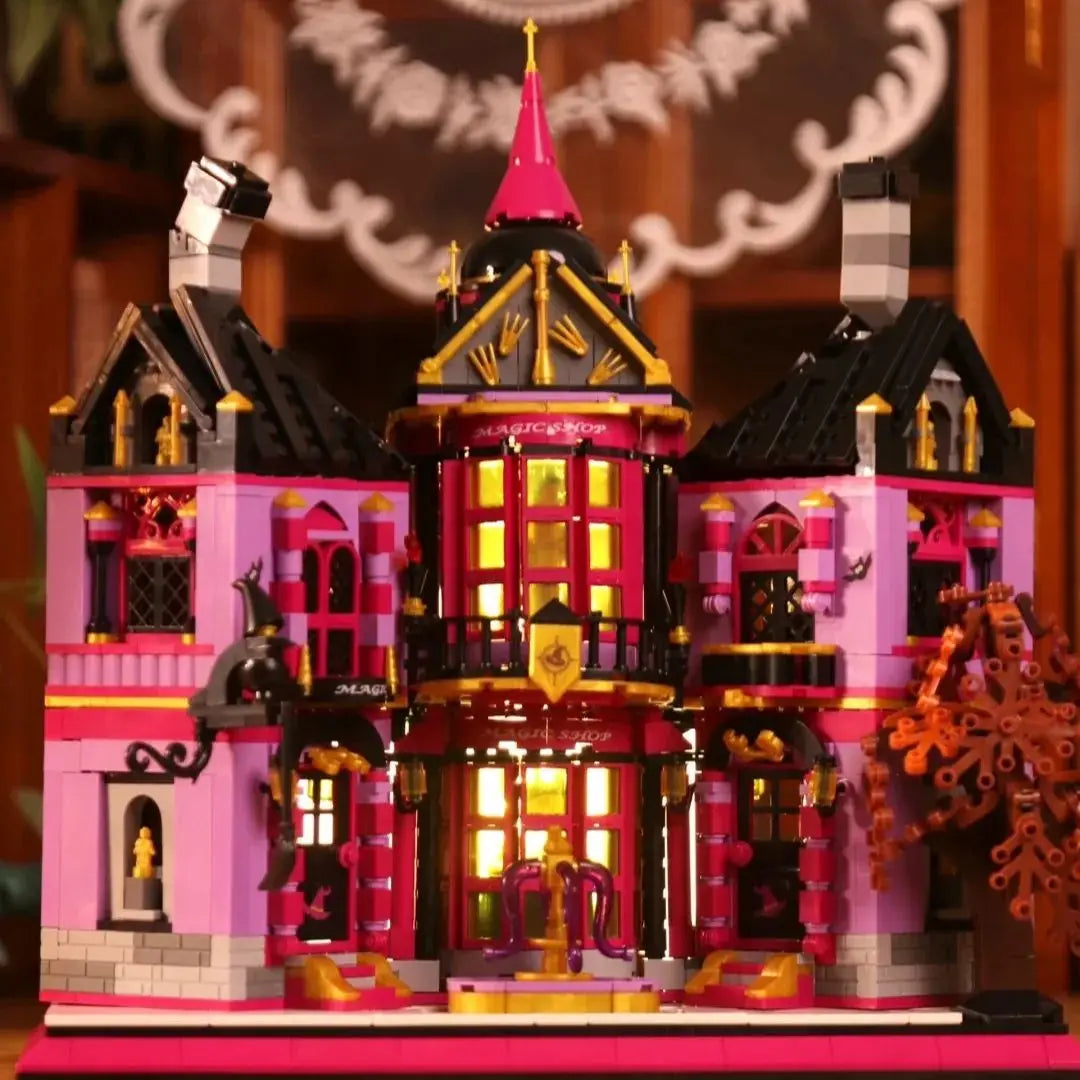 Mini Bricks1366PCS Creative Expert Magic Shop Building Blocks Assembly Model Lighting Street View Castle DIY Toy Christmas Gift