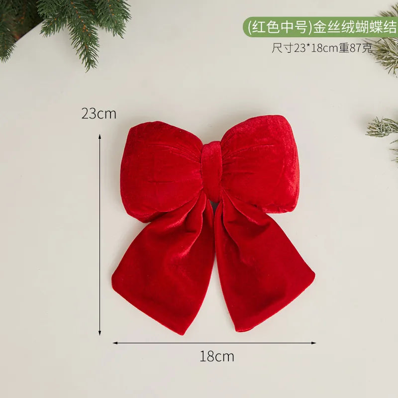 14-37CM Big Red Bow Christmas Decoration Hanging Christmas Tree Pendant for Home Decor New Year Party Supplies Gifts Ornament