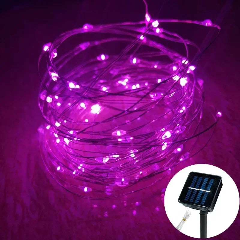 1 Set of Solar Light String OutdoOr Waterproof 8-mode Copper Wire, Fairy Tale Light, Christmas Light, Used for Outdoor Garden