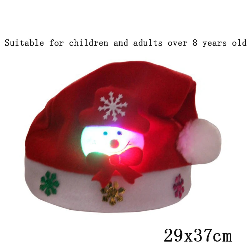 NEW 50 Designs LED Christmas Hats Beanie New Year Knitted Illuminate Warm Hat Christmas Tree Snowman Kids Adults Hat