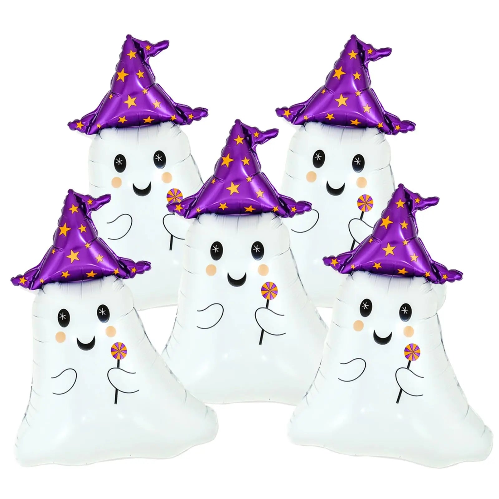 5pcs 31.5 inch cute ghost aluminum foil balloons birthday Halloween haunted house party decoration balloons