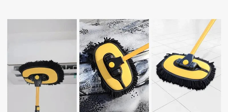 LEIBOO Car Wash Mop Cleaning Brush Telescoping Long Handle Cleaning Mop Retractable Bent Bar Car Wash Brush Car Cleaning Tools