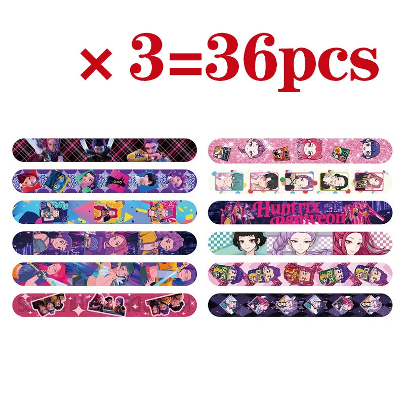 12/24/36/50pcs Kpop Demon Hunters Slap Bracelets Party Favors Snap Bracelets Birthday Party Gifts Play Decoration Christmas Gift