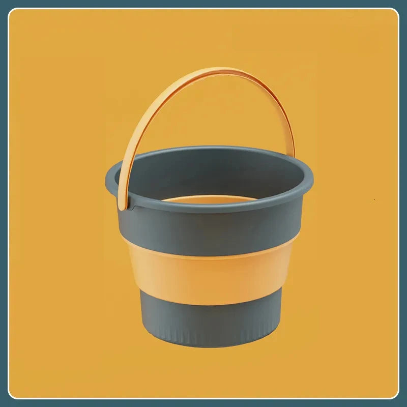5/10/17L Folding Portable Bucket with Cover Car Wash Fishing Bathroom Tool Silicone Bucket Outdoor Camping Household Supplies