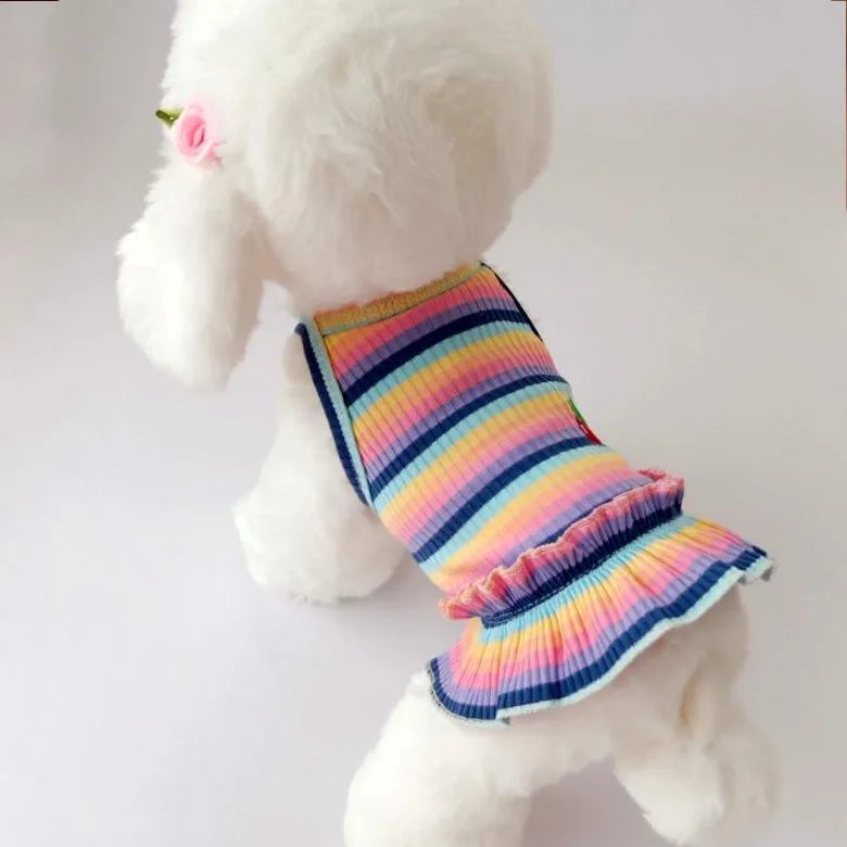 Puppy Summer Clothes Dog Fancy Dress for Small Breeds Dogs Pet Short Skirt Pomeranian One Piece Ropa Perro Costume Roupa Vestido