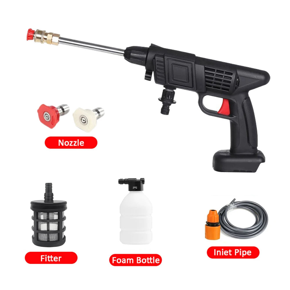 1500W Cordless Electric High Pressure Washer Rechargeable Car Wash Gun Electric Water Gun Foam Machine for Makita 18V Battery