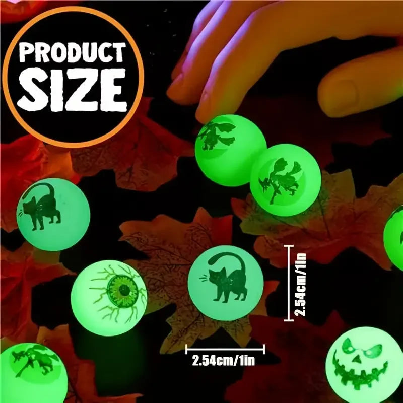 20/40Pcs Halloween Glow in The Dark Bouncy Balls with Pumpkin Gift Box Halloween Party Kids Trick or Treat Favors Goodie Fillers
