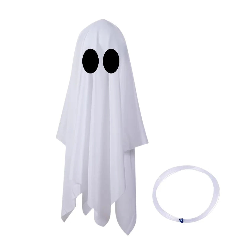 68/125CM Halloween Hanging Ghost Decor White Cloth Hanging Ghost Halloween Flying Ghost Party Decor Front Porch Yard Garden