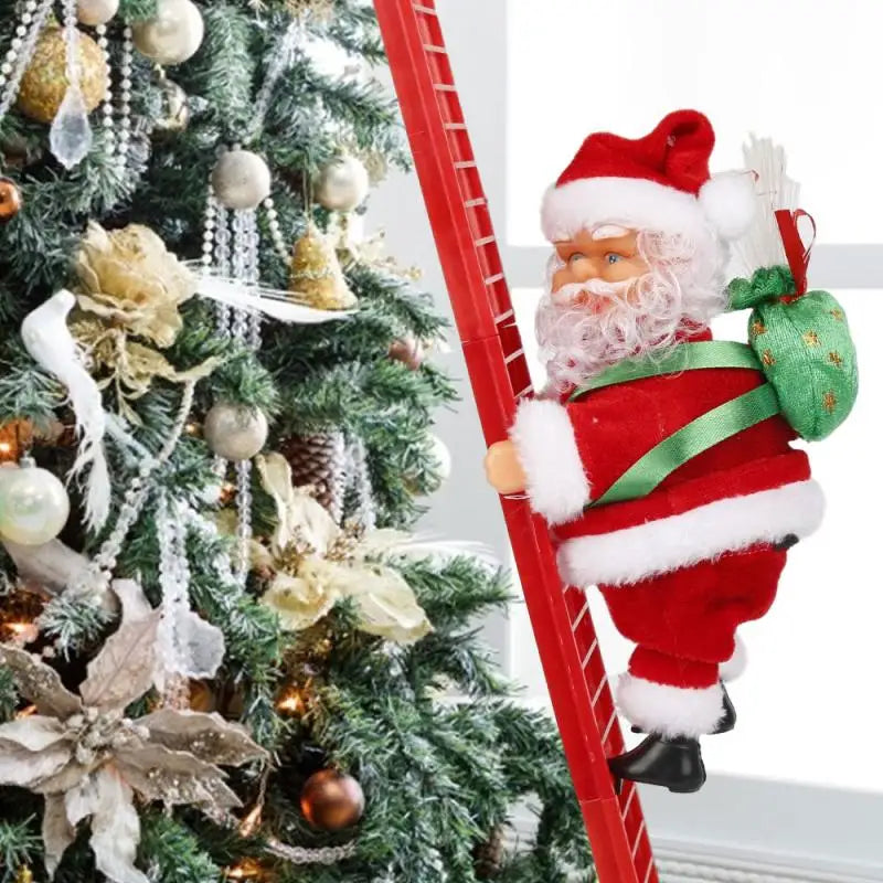Funny Electric Santa Claus Climb Up and Down Climbing Santa With Light Music For Home Shop Xmas Wall Window Hanging Decor