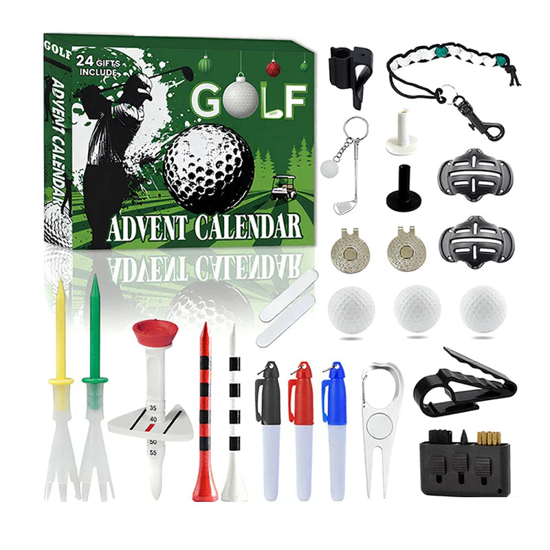 Christmas Golf Set 24 Days Advent Calendar 2025 Family Friends Countdown Outdoor Sports Tool Blind Box Gift For Golf Enthusiasts