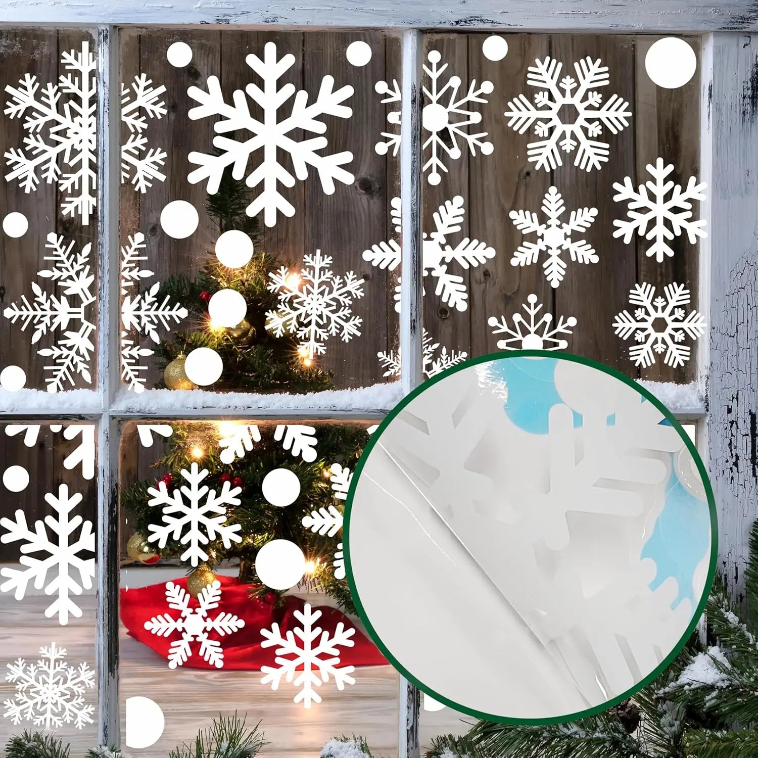 9Sheet Reusable Christmas Snowflake Window Stickers, Suitable For Smooth Surface, Self-Adhesive Snowflake Stickers New Year Deco