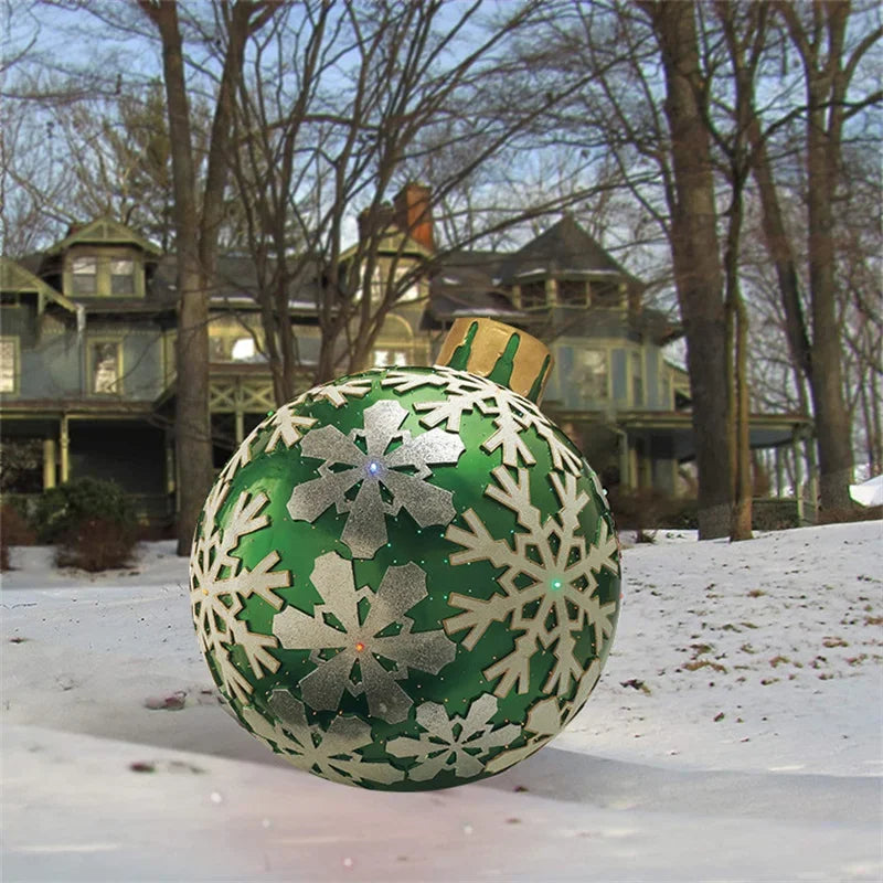 2024 Christmas 60cm Outdoor Inflatable Ball PVC Giant Big Ball Tree Ornament Outdoor Toy Ball Christmas Gift Ornament  2025