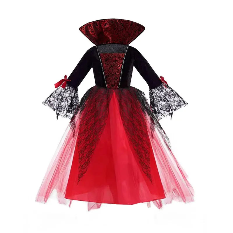 God Mother Fairy Dress with Witch Hat Wand Bag Girls Halloween Costume Witch Cosplay All Saint's Day 4Pcs Wizard Vestidos Suit