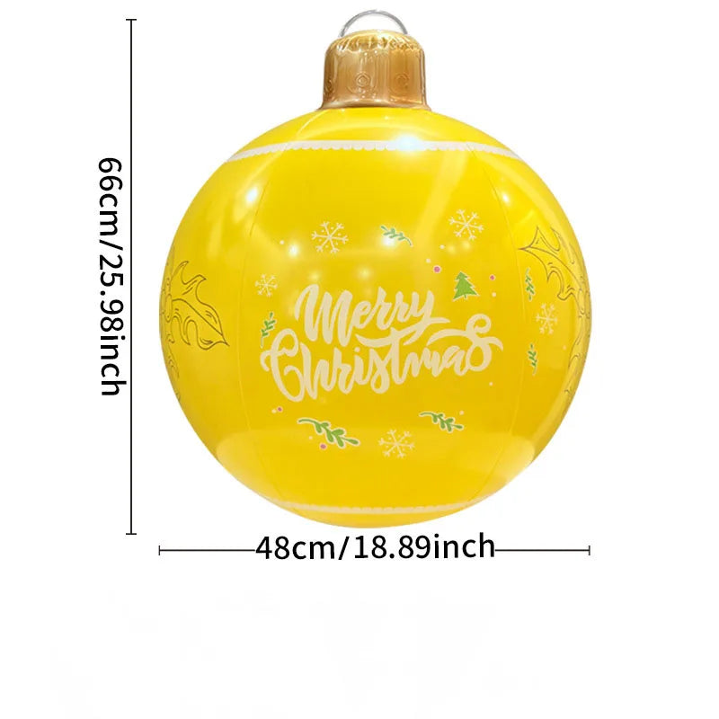 26 Inch Light Up PVC Inflatable Christmas Ball with Light Remote PVC Giant Inflatable Christmas Balls Christmas Decorations Ball