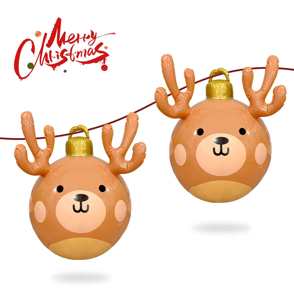 1pc Inflatable Reindeer Antlers Christmas Ball Suitable For Courtyard Decoration Party Decoration Atmosphere Christmas Gifts