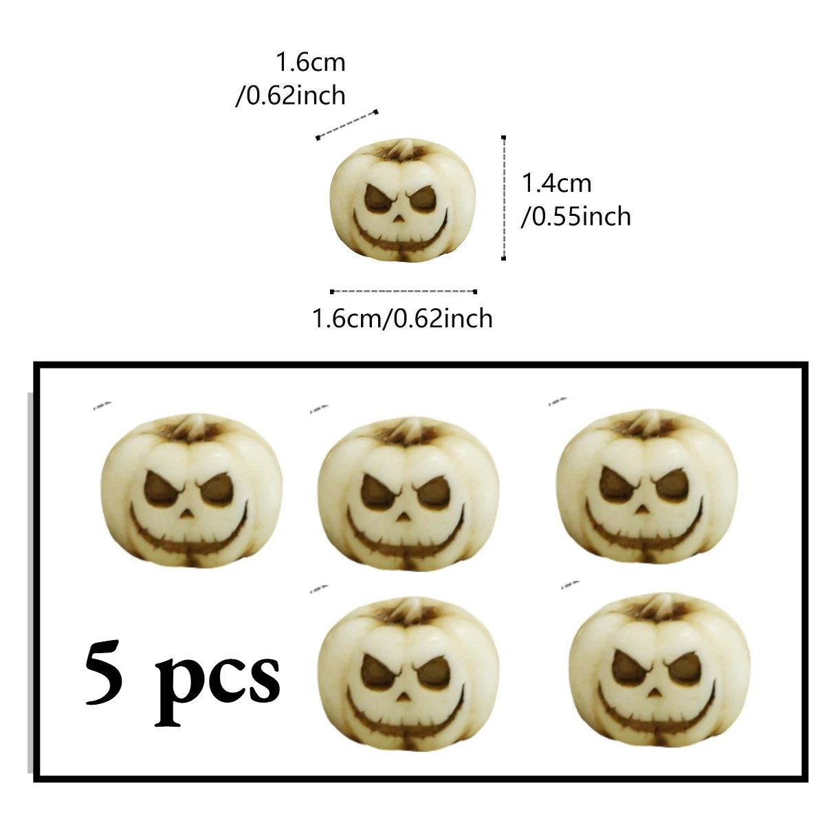 5/20 Pcs Resin Halloween Pumpkin Decorations - Reusable Creepy Mini Realistic Pumpkins Creative and Interesting Garden Ornaments