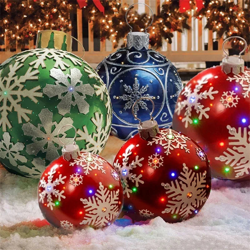 2024 Christmas 60cm Outdoor Inflatable Ball PVC Giant Big Ball Tree Ornament Outdoor Toy Ball Christmas Gift Ornament  2025